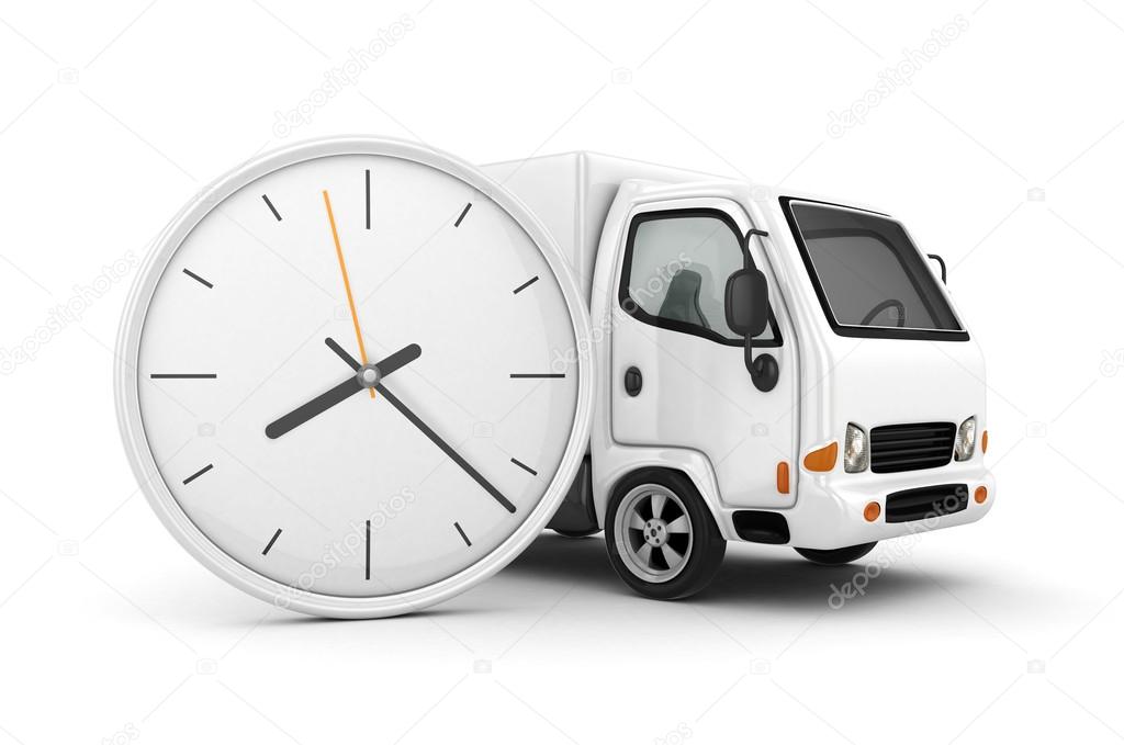 Furgone espresso in movimento a simboleggiare una consegna veloce