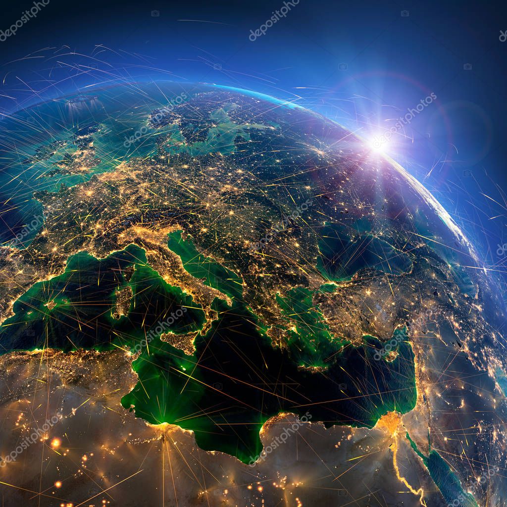 Mappa dell’Italia con collegamenti logistici